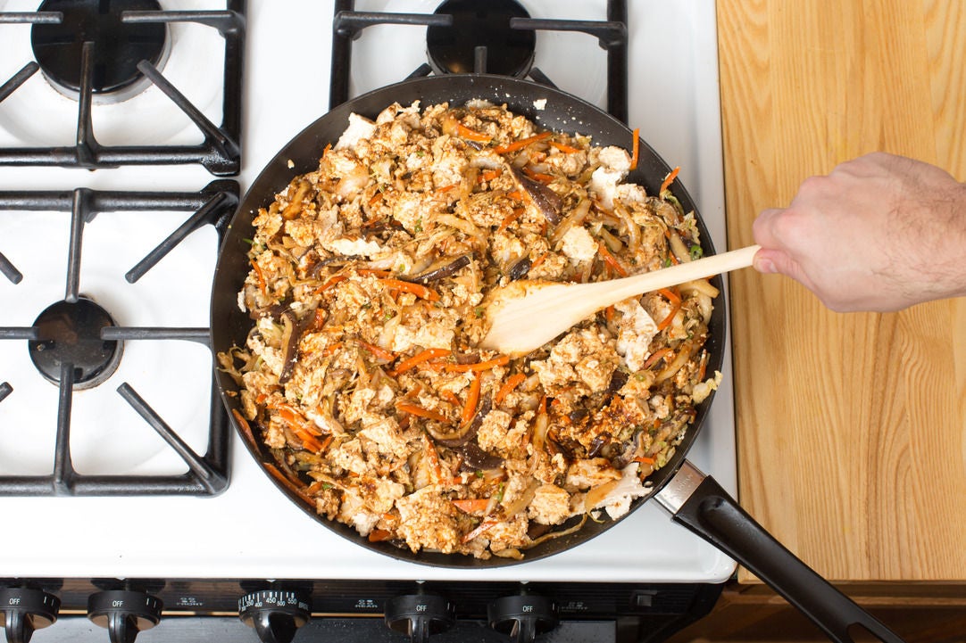 Recipe Moo Shu Vegetables with Chinese Long Beans & Plum Sauce Blue