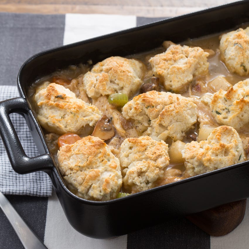 Recipe Chicken & Sage Biscuit Pot Pie with Cremini Mushrooms & Purple