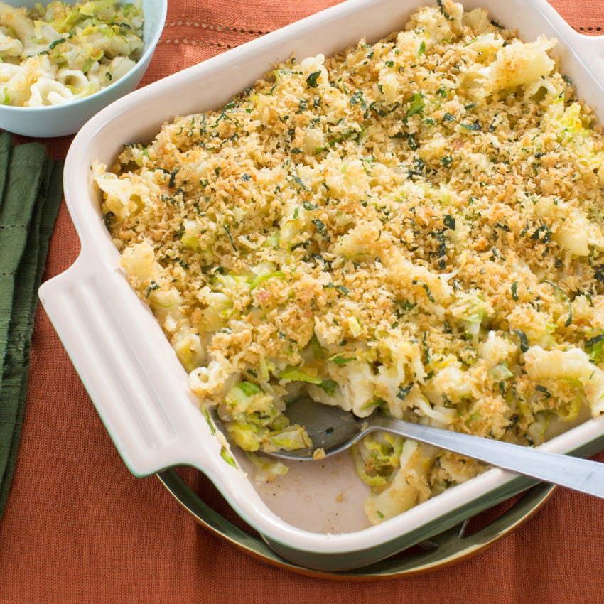 Recipe Baked Fontina Pasta with Brussels Sprouts & Sage Breadcrumbs Blue Apron