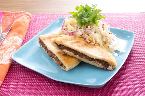 Salvadoran Black Bean & Cheese Pupusas with Cabbage & Radish Curtido-image
