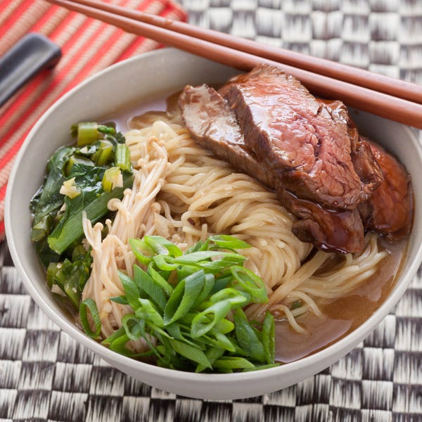 Recipe Beef Ramen Noodle Soup With Choy Sum And Enoki Mushrooms